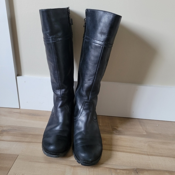 BLONDO Black Waterproof Leather Warm Tall Winter Boots - Picture 3 of 10